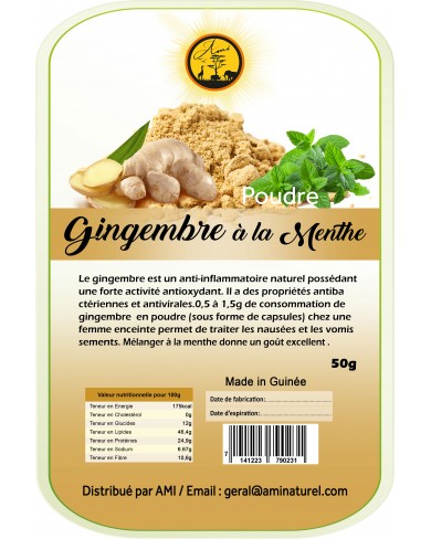 Poudre de gingembre à la menthe