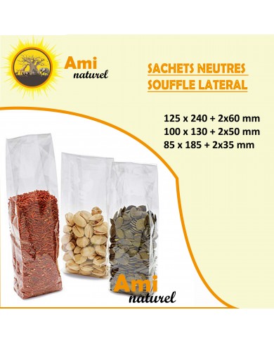 Sachet NEUTRE SOUFFLÉ LATERAL -  DIVERS dimensions